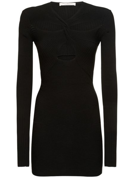 Mini vestido de viscosa con volantes Philosophy Di Lorenzo Serafini negro