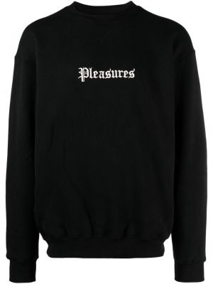 Пуловер бродиран Pleasures черно