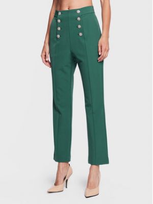 Bavlnené priliehavé nohavice Custommade zelená