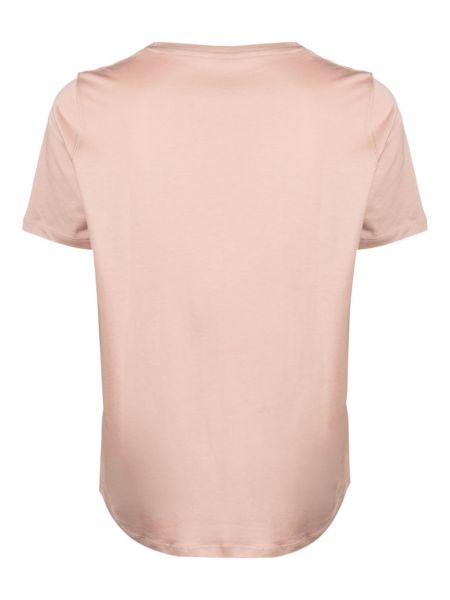 T-shirt di cotone con scollo a v Majestic rosa