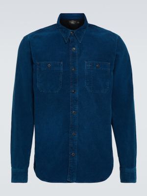 Menčestrová košeľa Rrl modrá