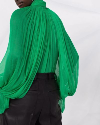 Plisovaná průsvitná halenka Atu Body Couture zelená