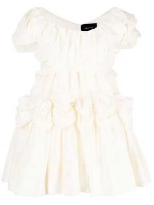 Mini šaty z nylonu na zip s krátkými rukávy Simone Rocha - bílá