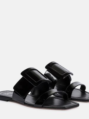 Lakované kožené sandále Roger Vivier čierna