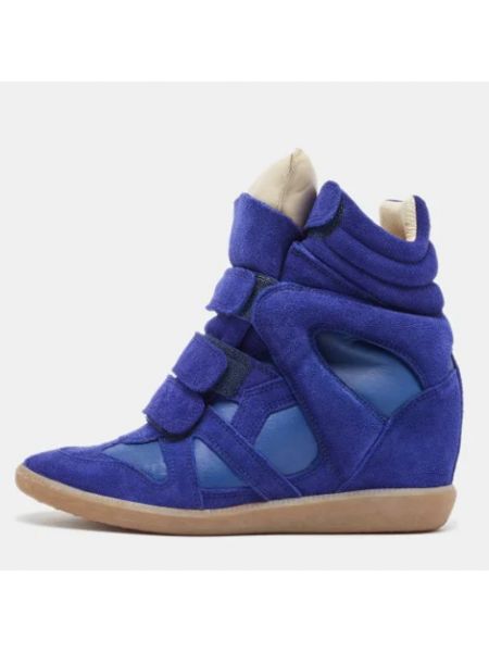 Sneakersy skórzane Isabel Marant Pre-owned niebieskie
