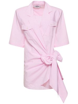 Bavlněné mini šaty Msgm růžové