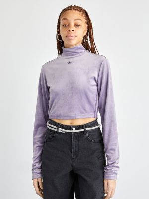 Кроп-топ с длинным рукавом Adidas Originals фиолетовый