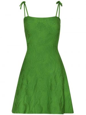 Жакардова мини рокля Oscar De La Renta зелено