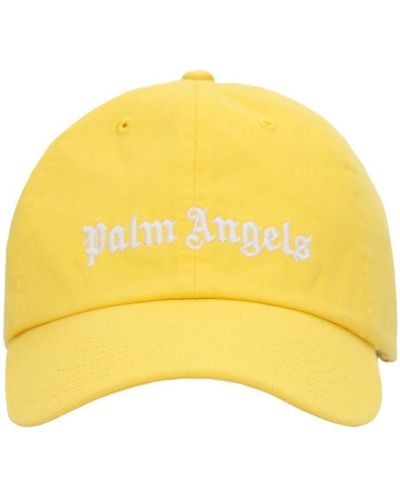 Памучна шапка с козирки Palm Angels жълто