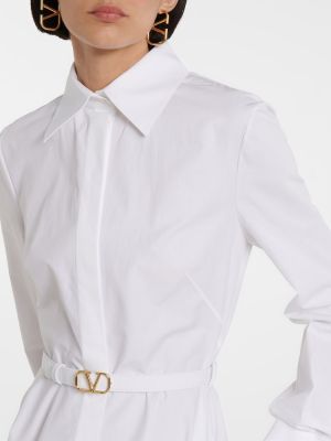 Vestido midi de algodón Valentino blanco