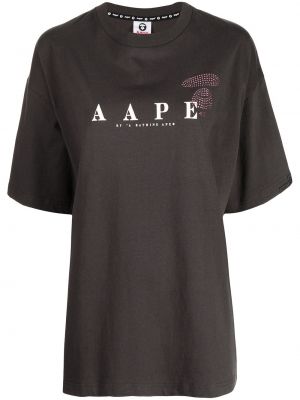 T-shirt con stampa oversize Aape By *a Bathing Ape® grigio