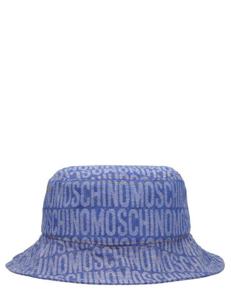 Žakárový klobouk Moschino modrý