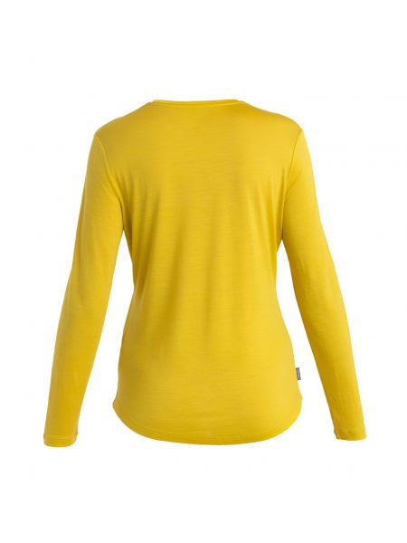 Marškinėliai ilgomis rankovėmis Icebreaker geltona