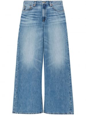 Bavlněné džíny s nízkým pasem s knoflíky Re/done - modrá