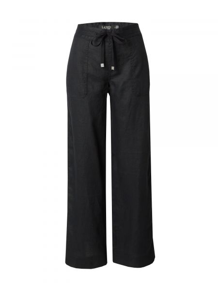 Voľné bavlnené nohavice Lauren Ralph Lauren čierna