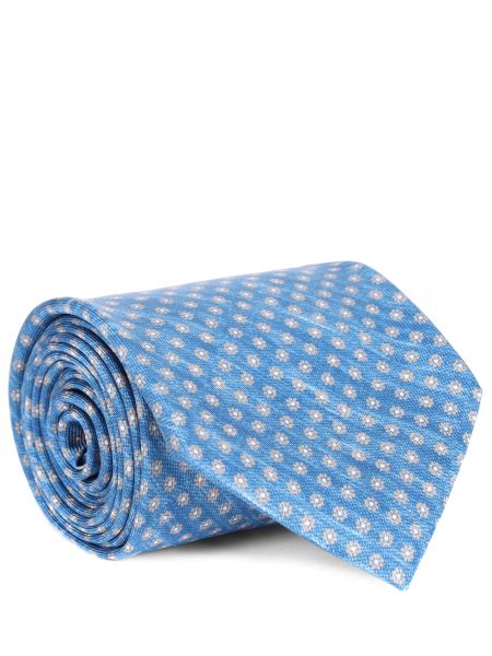 Шелковый галстук Cesare Attolini голубой