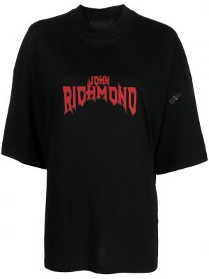 Koszulka z nadrukiem John Richmond czarna