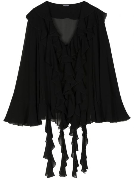 Bluse mit rüschen mit drapierungen Dondup schwarz