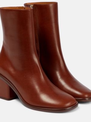 Ankle boots skórzane Chloã© brązowe