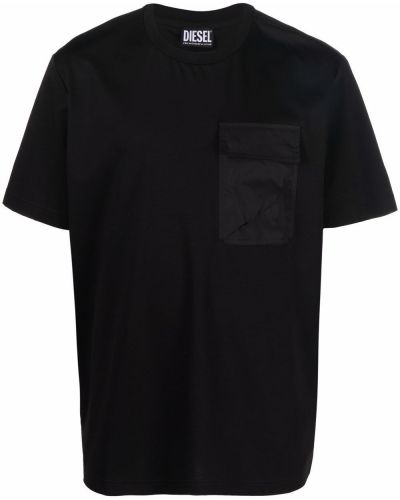 Camiseta de cuello redondo Diesel negro