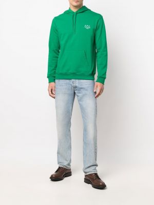 Kapučdžemperis ar apdruku A.p.c. zaļš