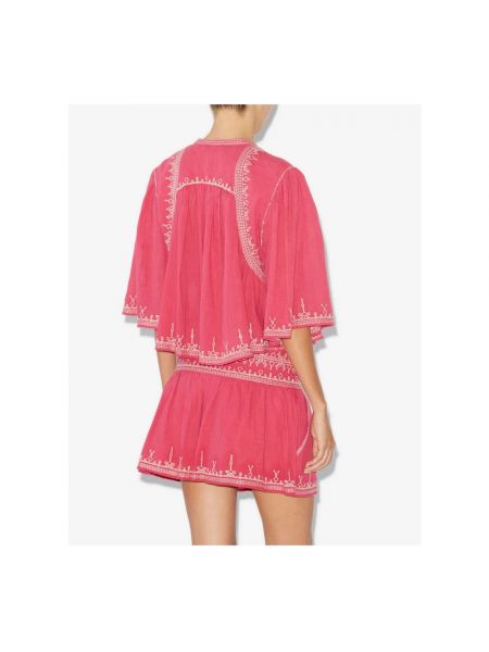 Bluzka bawełniana Isabel Marant Etoile różowa