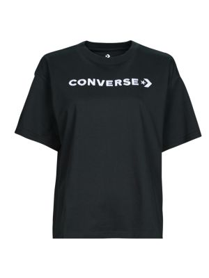Laza szabású rövid ujjú póló Converse fekete