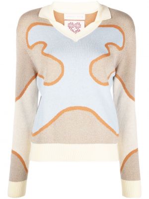 Bavlnený sveter s abstraktným vzorom Lukhanyo Mdingi