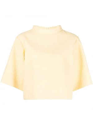 T-shirt en laine à col montant Paule Ka jaune