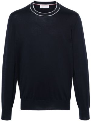 Kokvilnas džemperis Brunello Cucinelli zils