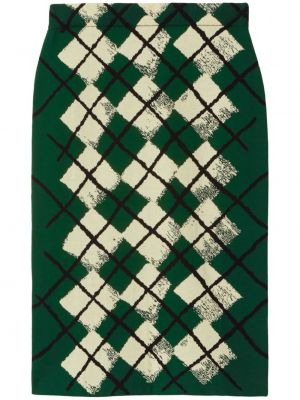 Midi sukně s argylovým vzorem Burberry zelené
