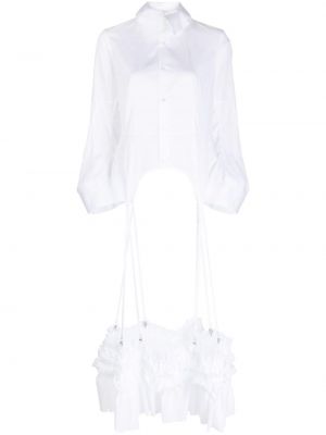 Camicia di cotone con volant Noir Kei Ninomiya bianco