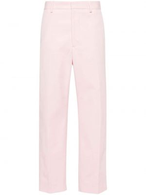 Βαμβακερό παντελόνι με ίσιο πόδι Acne Studios ροζ