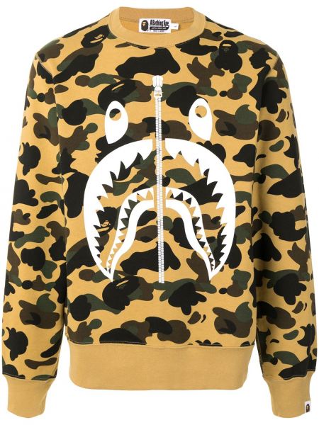 Kamuflere trykt sweatshirt A Bathing Ape® gul