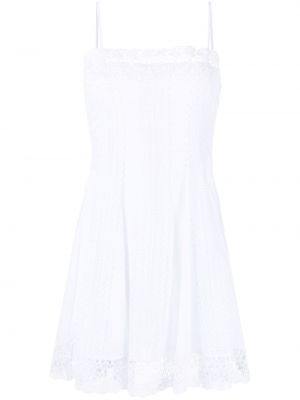 Bavlněné šaty na zip z polyesteru Charo Ruiz Ibiza - bílá