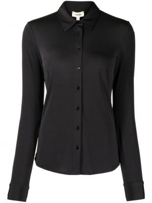 Klasická halenka s dlouhými rukávy z polyesteru L'agence - černá
