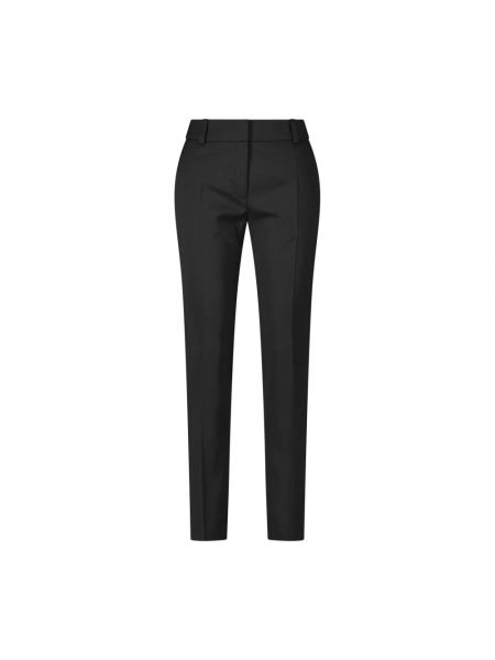 Spodnie klasyczne w jednolitym kolorze slim fit Hugo czarne