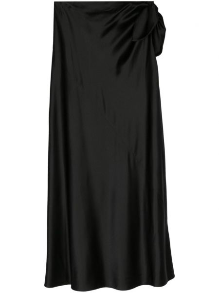 Hodvábna dlhá sukňa Saint Laurent čierna