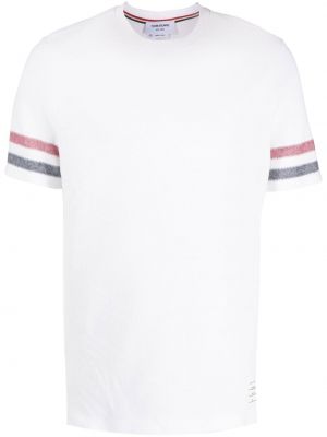 T-shirt à rayures Thom Browne blanc