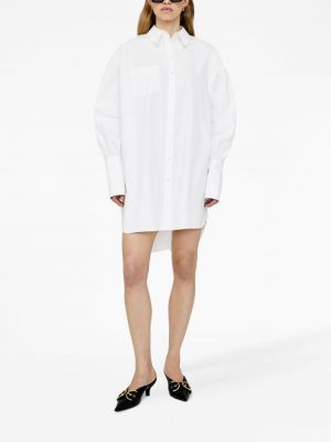 Bavlněné mini šaty Anine Bing bílé