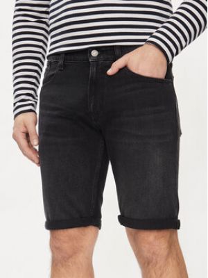 Slim fit džínové šortky Tommy Jeans černé