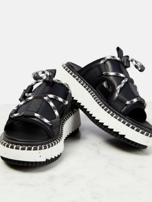 Kožené sandále Chloã© čierna
