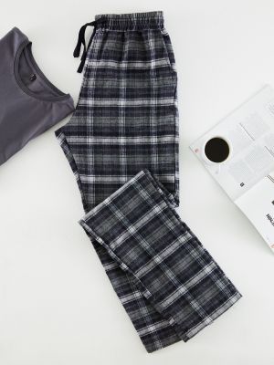 Pletené kockované priliehavé pyžamo Trendyol