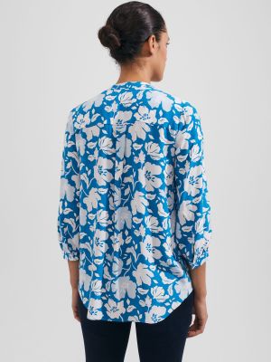 Блузка в цветочек с принтом Hobb's синяя