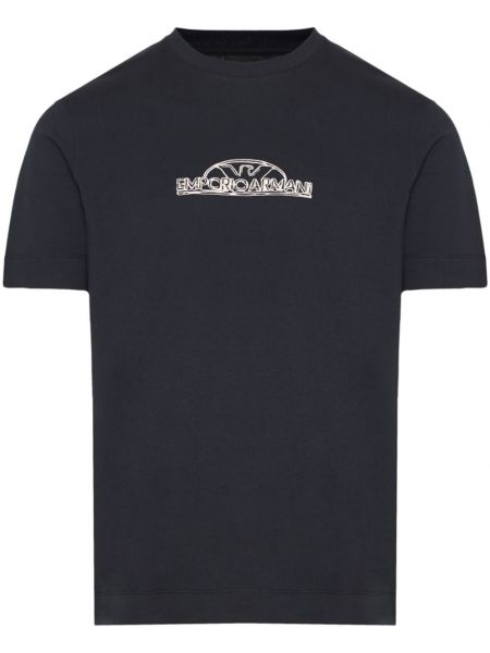 T-shirt aus baumwoll mit print Emporio Armani blau