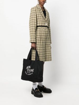 Bavlněná shopper kabelka s potiskem Maison Kitsuné