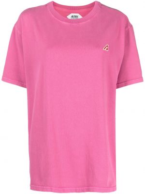 T-shirt mit rundem ausschnitt Autry pink