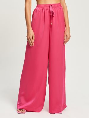 Широки панталони тип „марлен“ Tussah розово