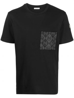 Koszulka bawełniana z kieszeniami Moncler czarna