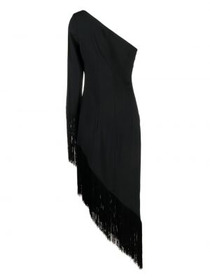 Midi šaty s třásněmi Taller Marmo černé